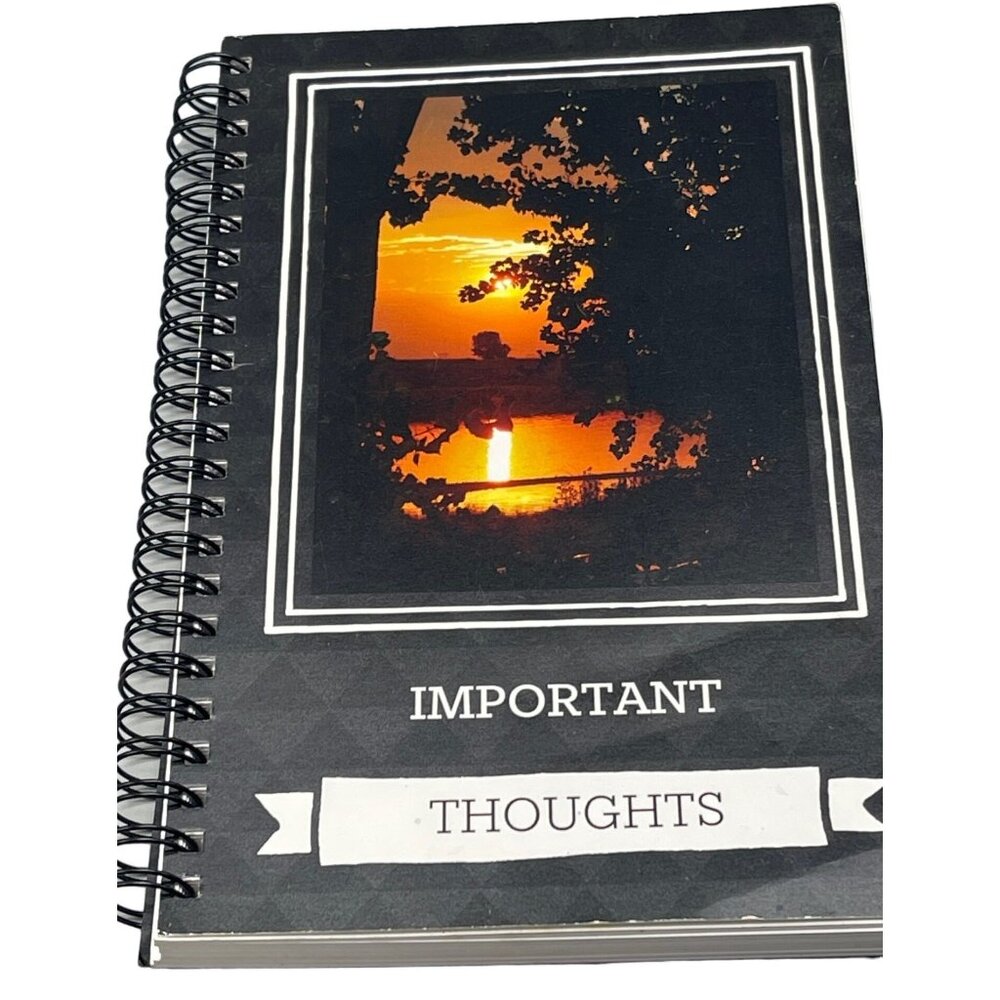 wire bound notebook 8" x 5" sunset picture Important Thoughts Shutterfly READ